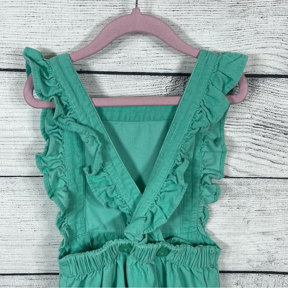 Margherita Girls Green Corduroy Pinafore Dress Sz 4 - Picture 3 of 6